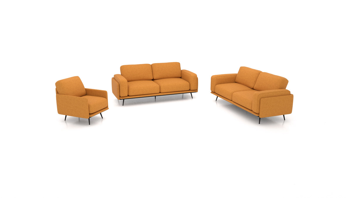 OIKO L, modulares Sofa von FEYDOM im Stoff Velare ET-48 Antic Gold