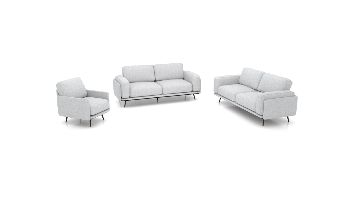OIKO L, modulares Sofa von FEYDOM im Stoff Velare ET-90 Light Aquamarine