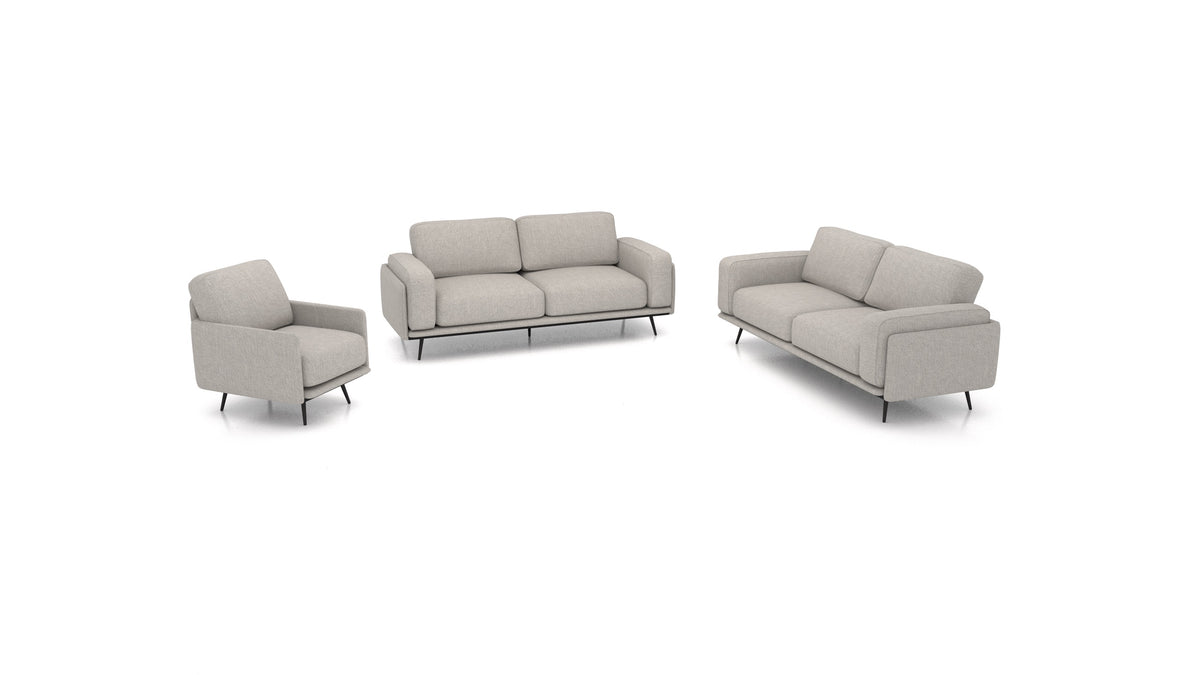 OIKO L, modulares Sofa von FEYDOM im Stoff Phoenix FE-84 Middle Grey
