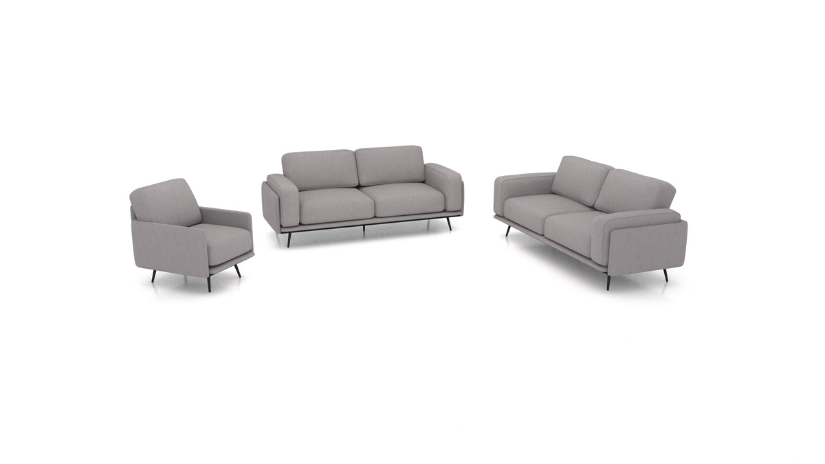 OIKO L, modulares Sofa von FEYDOM im Stoff Mollia FF-14 Middle Grey