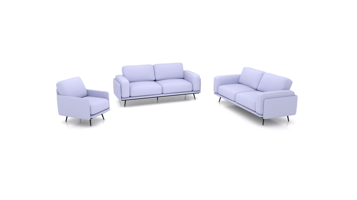 OIKO L, modulares Sofa von FEYDOM im Stoff Mollia FF-17 Lavander