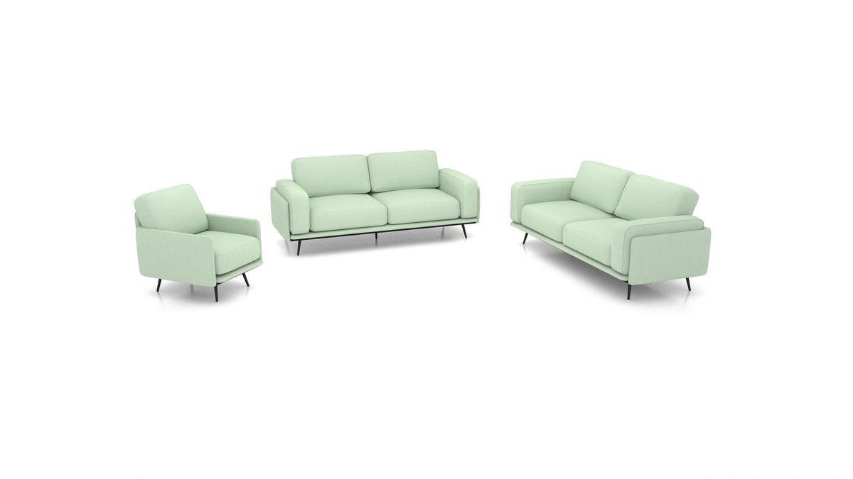 OIKO L, modulares Sofa von FEYDOM im Stoff Mollia FF-18 Mint