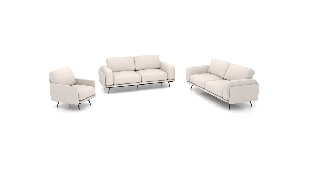 OIKO L, modulares Sofa von FEYDOM im Stoff Mollia HC-04 White