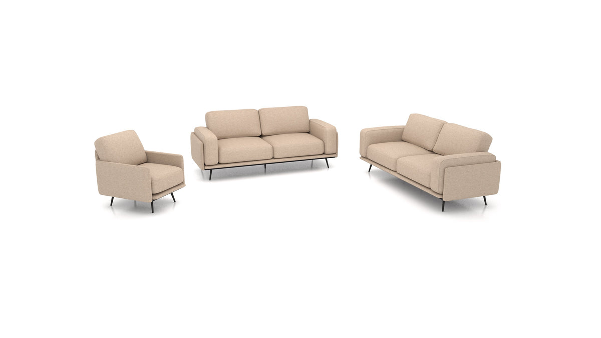 OIKO L, modulares Sofa von FEYDOM im Stoff Icon IC-06 Cappuccino