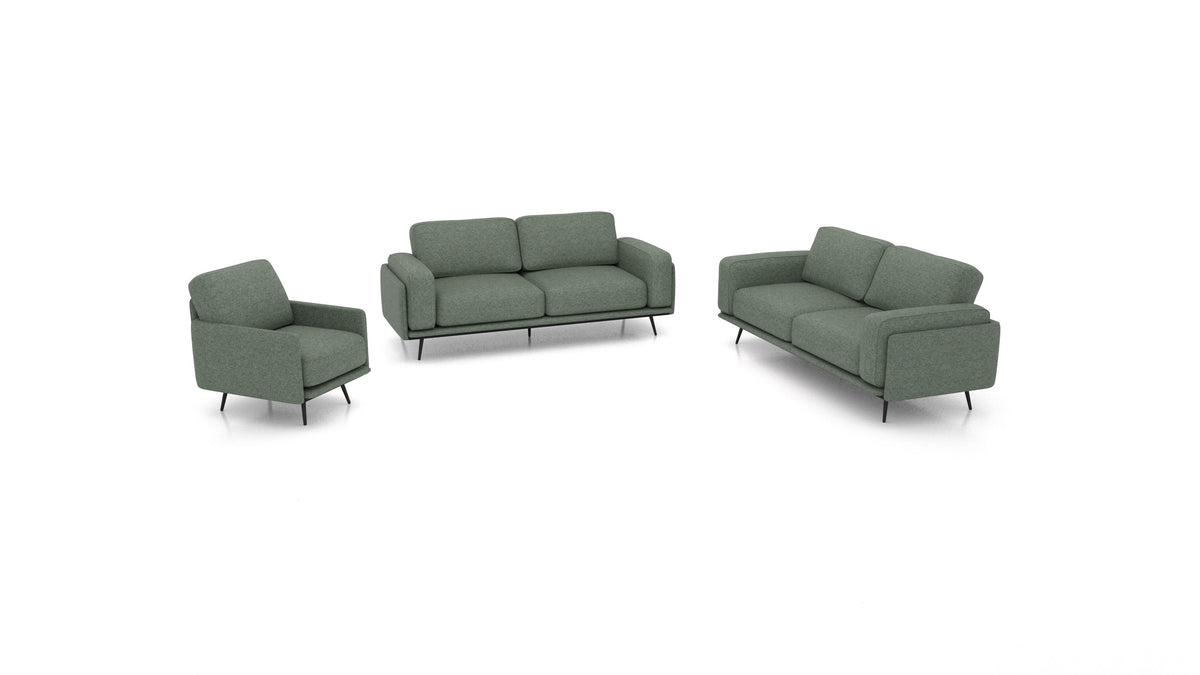 OIKO L, modulares Sofa von FEYDOM im Stoff Icon IC-39 Forest