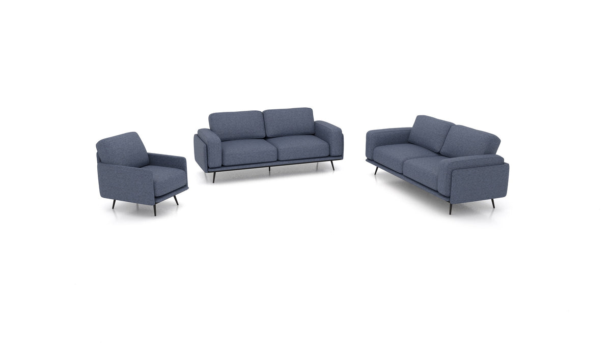 OIKO L, modulares Sofa von FEYDOM im Stoff Icon IC-79 Deep Blue