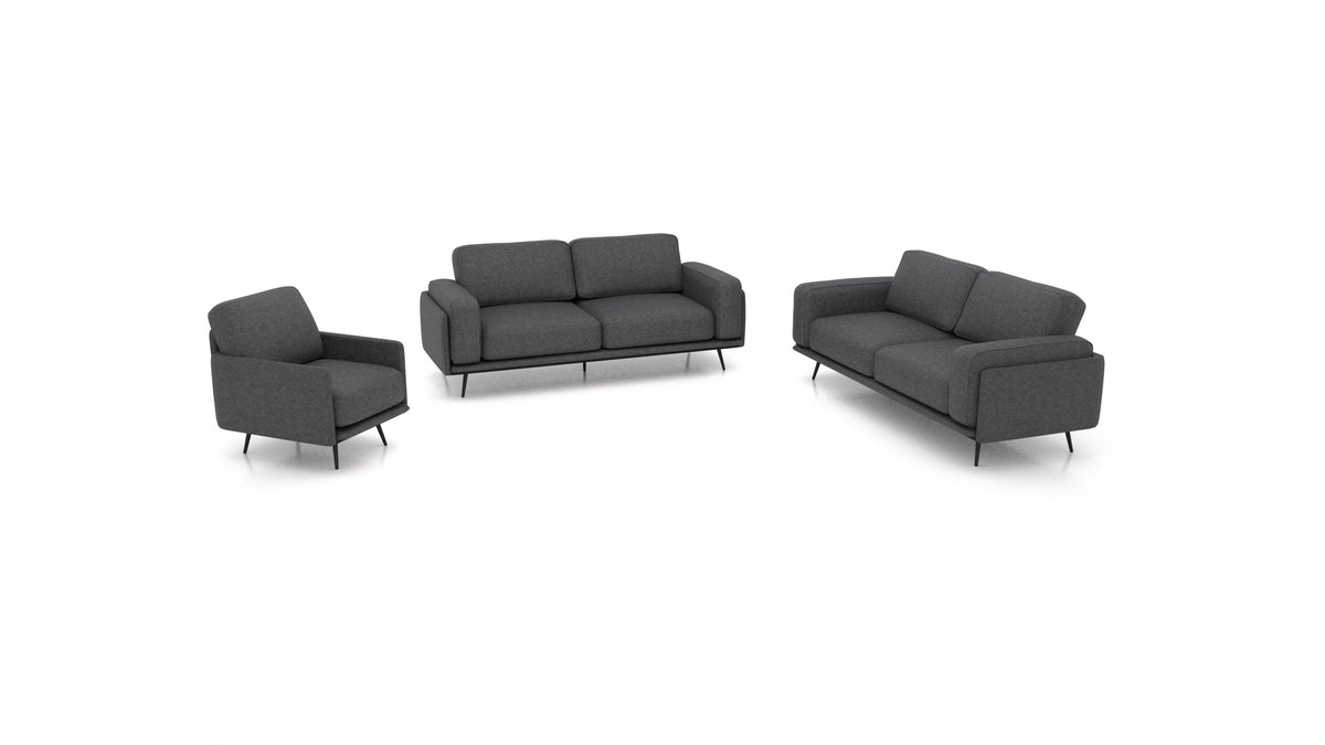 OIKO L, modulares Sofa von FEYDOM im Stoff Icon IC-99 Umbra