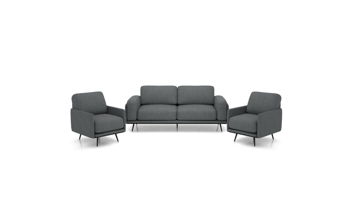OIKO M, modulares Sofa von FEYDOM im Stoff Astra AT-88 Dark Grey