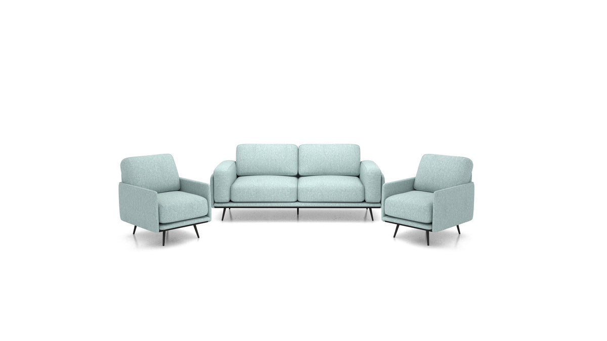 OIKO M, modulares Sofa von FEYDOM im Stoff Alure DE-75 Pastel Blue