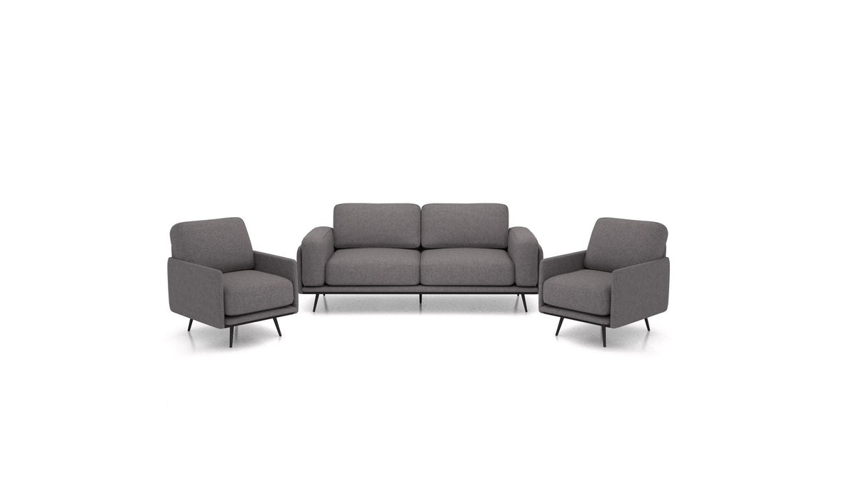 OIKO M, modulares Sofa von FEYDOM im Stoff Velare ET-12 Dark Grey