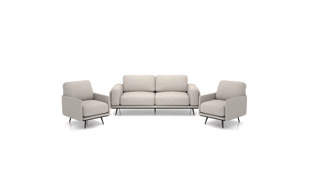 OIKO M, modulares Sofa von FEYDOM im Stoff Phoenix FE-84 Middle Grey