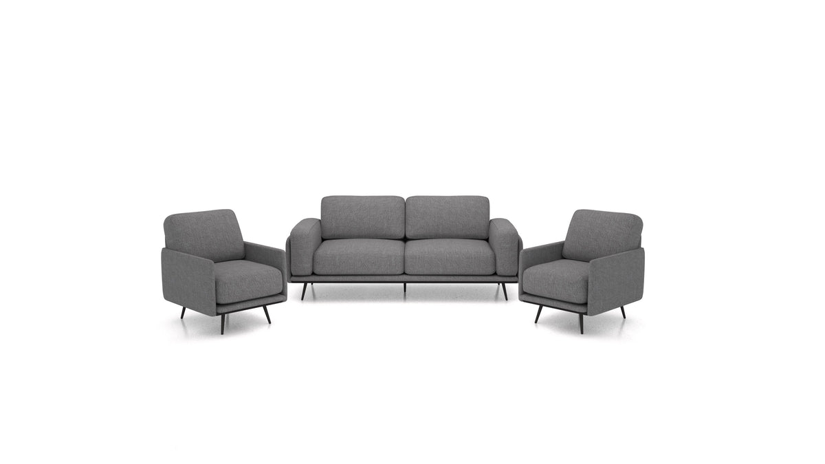 OIKO M, modulares Sofa von FEYDOM im Stoff Phoenix FE-92 Dark Grey