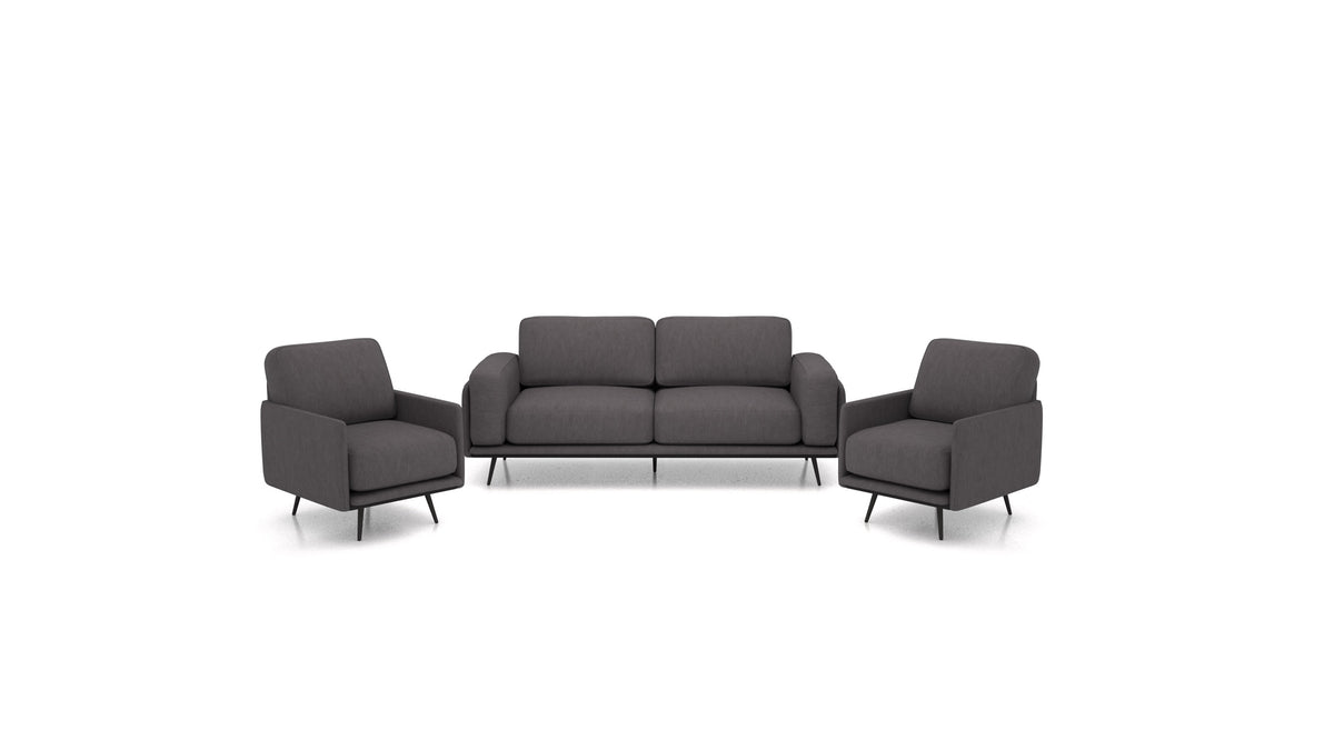 OIKO M, modulares Sofa von FEYDOM im Stoff Mollia FF-12 Dark Grey
