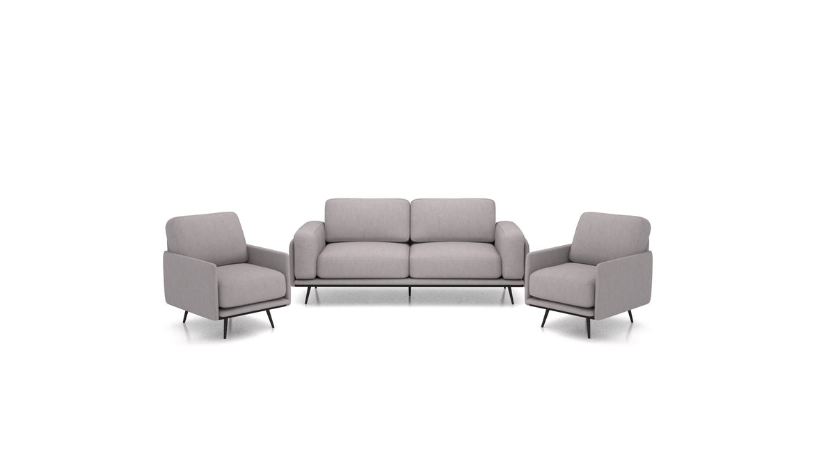 OIKO M, modulares Sofa von FEYDOM im Stoff Mollia FF-14 Middle Grey