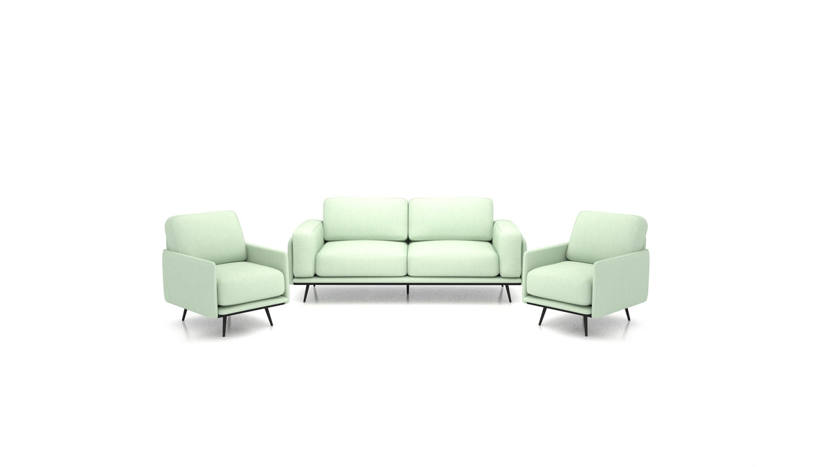 OIKO M, modulares Sofa von FEYDOM im Stoff Mollia FF-18 Mint
