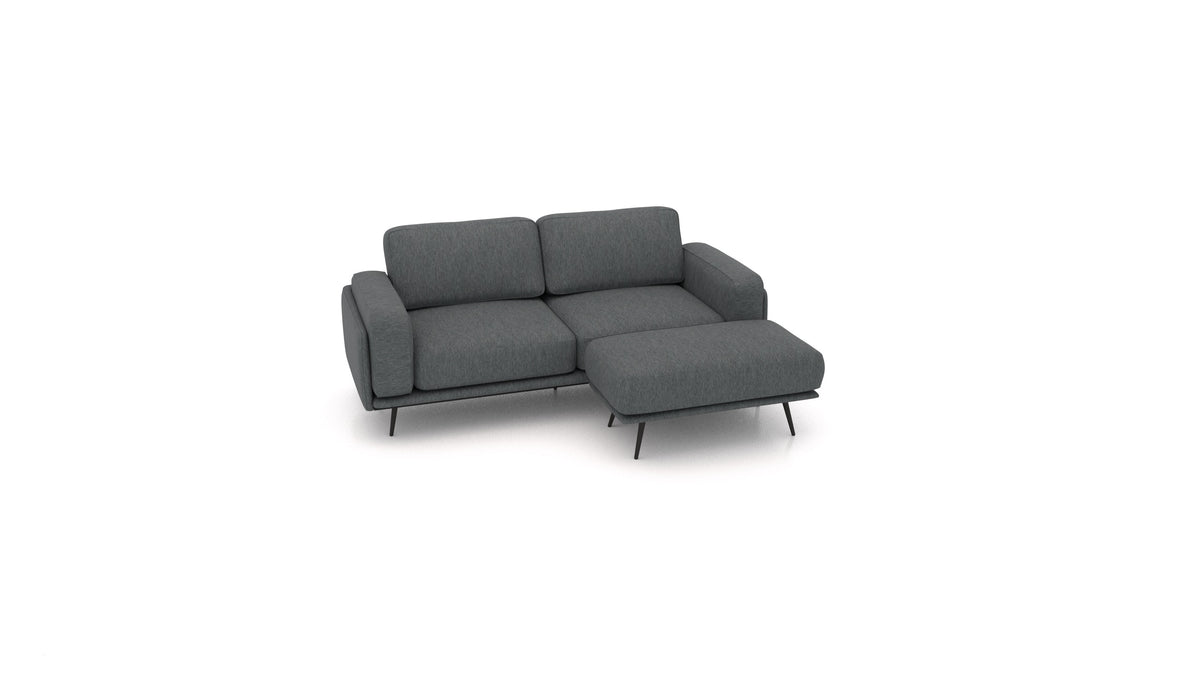 OIKO S, modulares Sofa von FEYDOM im Stoff Astra AT-88 Dark Grey