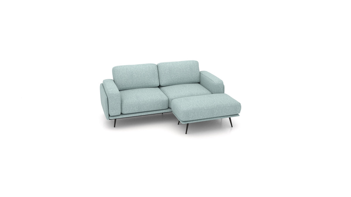 OIKO S, modulares Sofa von FEYDOM im Stoff Alure DE-75 Pastel Blue