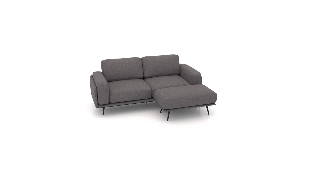 OIKO S, modulares Sofa von FEYDOM im Stoff Velare ET-12 Dark Grey