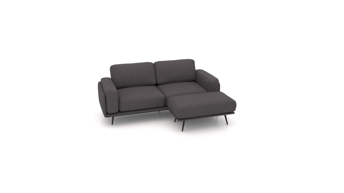 OIKO S, modulares Sofa von FEYDOM im Stoff Mollia FF-12 Dark Grey