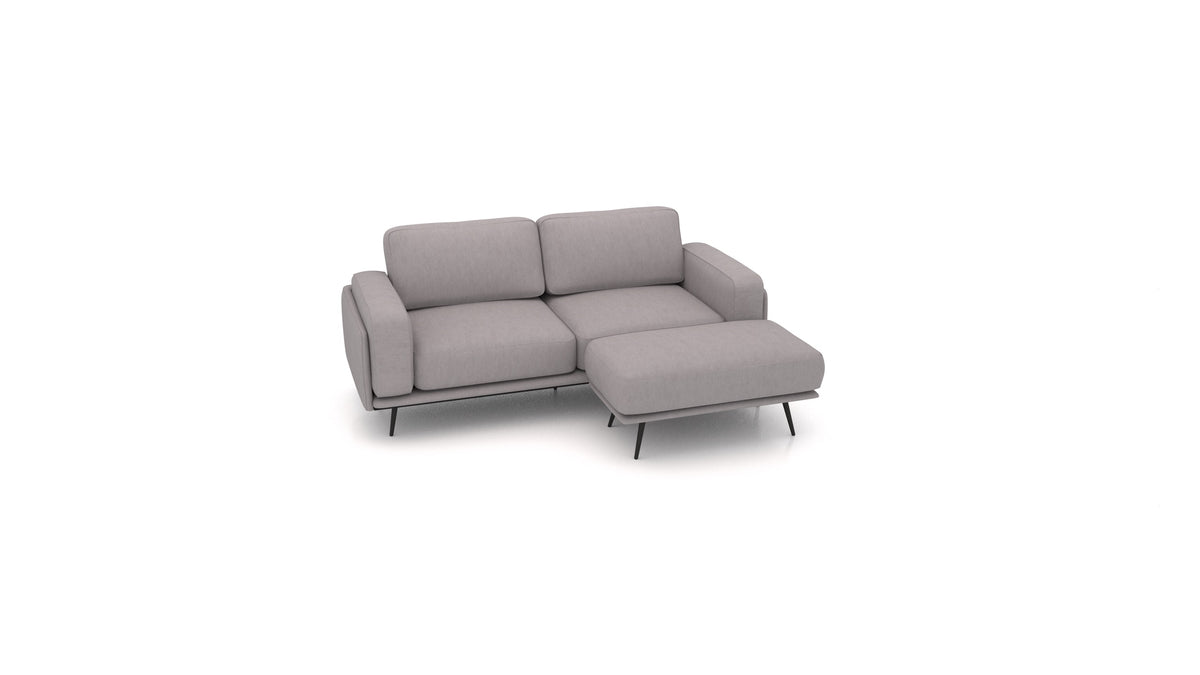 OIKO S, modulares Sofa von FEYDOM im Stoff Mollia FF-14 Middle Grey