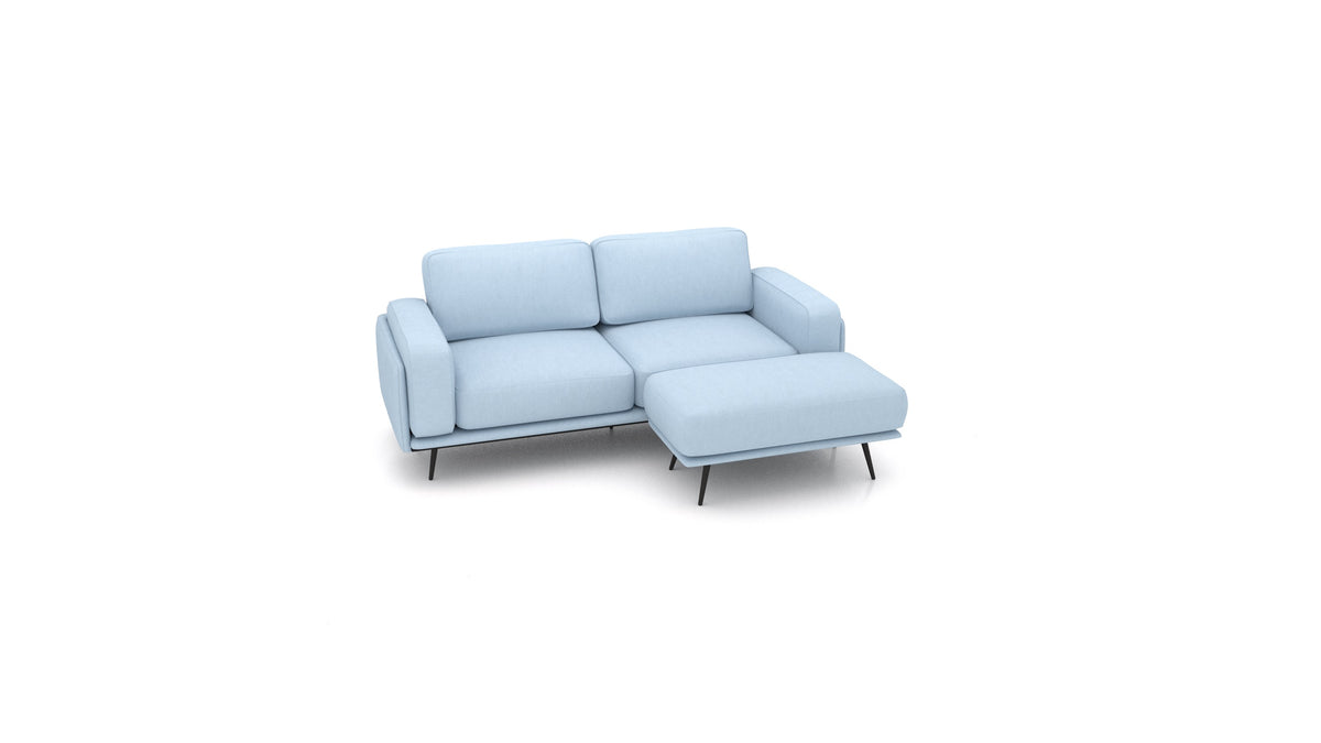 OIKO S, modulares Sofa von FEYDOM im Stoff Mollia FF-19 Pastel Blue