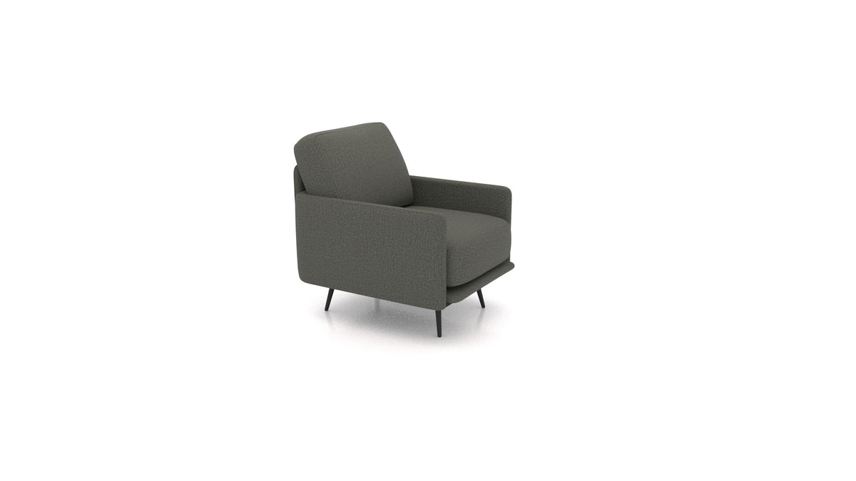 OIKO Sessel+, Sofa-Modul von FEYDOM im Stoff Heim HM-98 Dark Grey