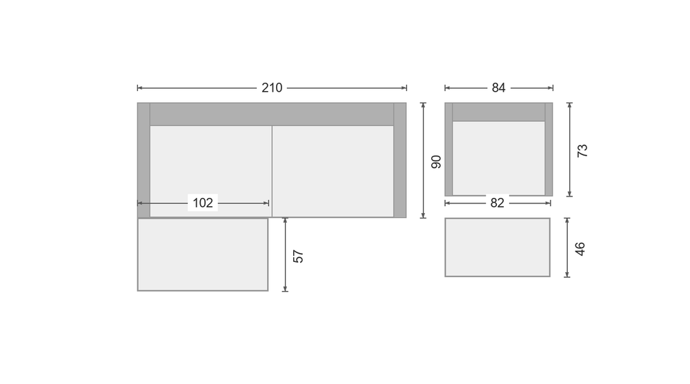 OIKO M+ &ndash; Ecksofa + Sessel + Tisch