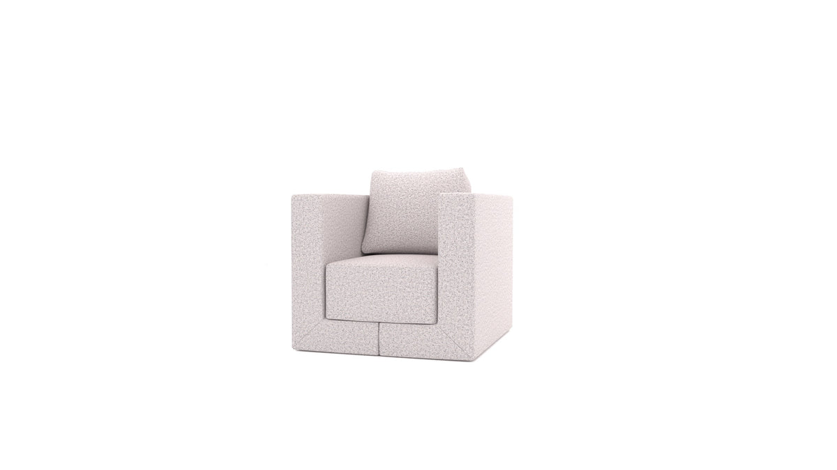 Sessel Q6, Rückenlehne von FEYDOM im Stoff Hygge HG-09 Light Grey
