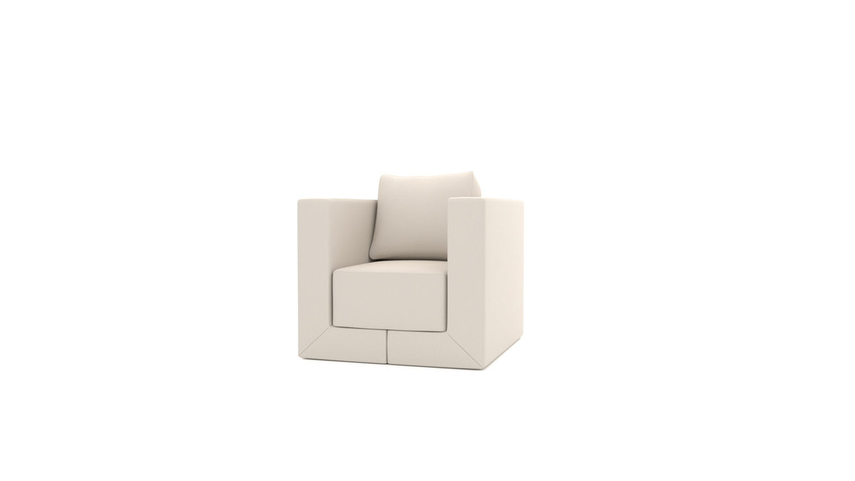 Sessel Q6, Rückenlehne von FEYDOM im Stoff Heim HM-03 White