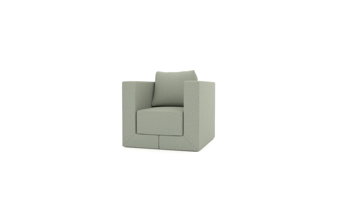Sessel Q6, Rückenlehne von FEYDOM im Stoff Heim HM-34 Jade