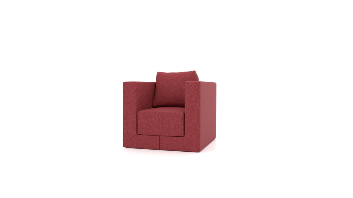 Sessel Q6, Rückenlehne von FEYDOM im Stoff Heim HM-58 Cherry