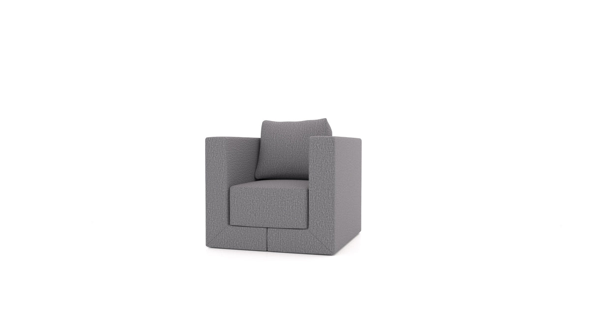 Sessel Q6, Rückenlehne von FEYDOM im Stoff Heim HM-95 Medium Grey