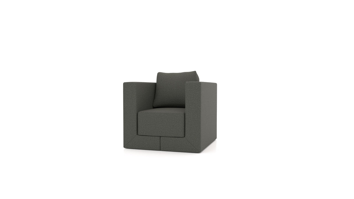 Sessel Q6, Rückenlehne von FEYDOM im Stoff Heim HM-98 Dark Grey
