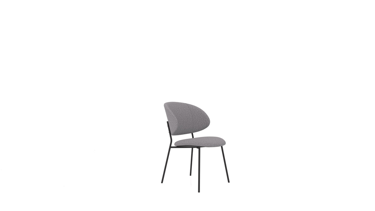Stuhl ST-2, Hocker von FEYDOM im Stoff Heim HM-95 Medium Grey