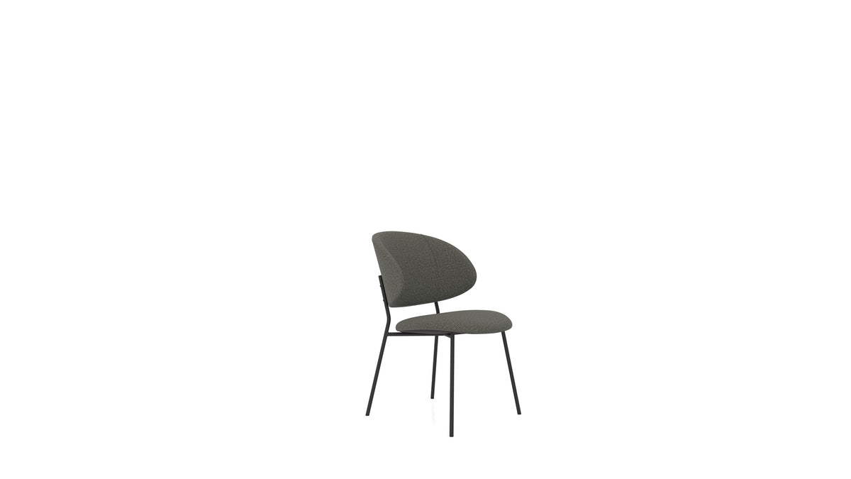 Stuhl ST-2, Hocker von FEYDOM im Stoff Heim HM-98 Dark Grey