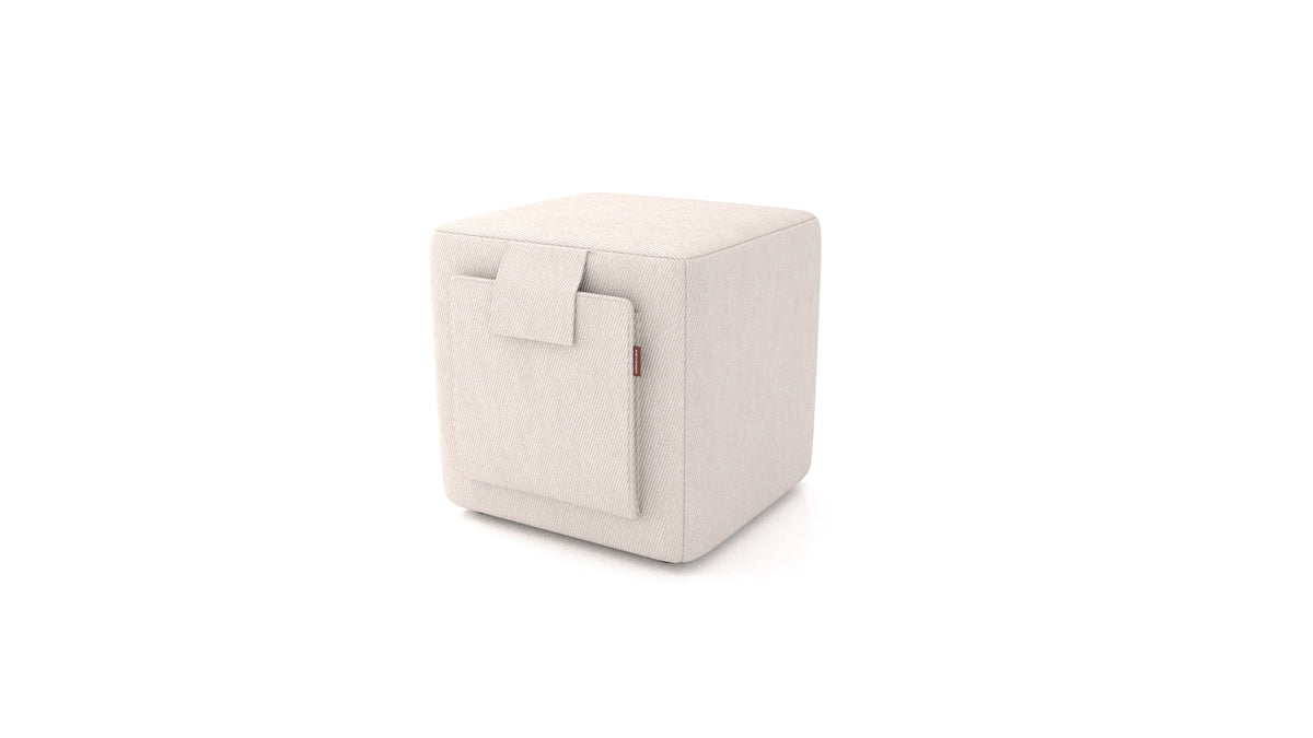 Tuck, Hocker von FEYDOM im Stoff Mollia HC-04 White